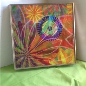 BOHO TEEN WALL ART WORK NEW Fluorescence Flowers